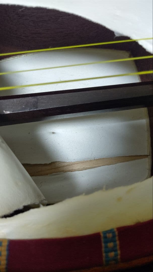 値下げ三味線ケース付き　皮破れあり、ジャンク扱い　検　紅木　和楽器　清元　長唄