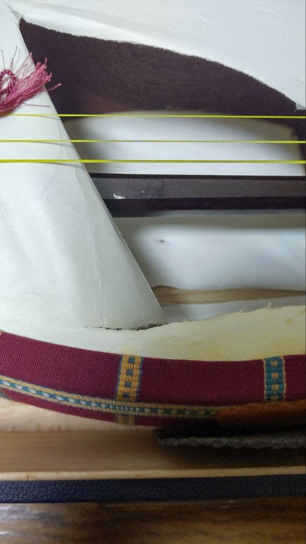 値下げ三味線ケース付き　皮破れあり、ジャンク扱い　検　紅木　和楽器　清元　長唄