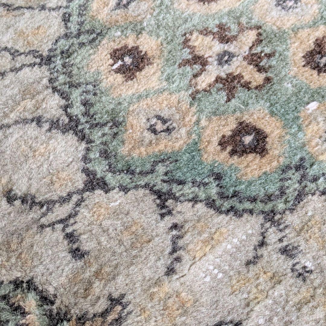 116×219 メダリオングリーン　トルコヴィンテージラグ