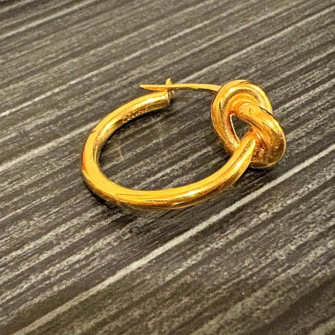 CELINE(セリーヌ) ノットピアス フープピアス ゴールド　片耳　刻印あり