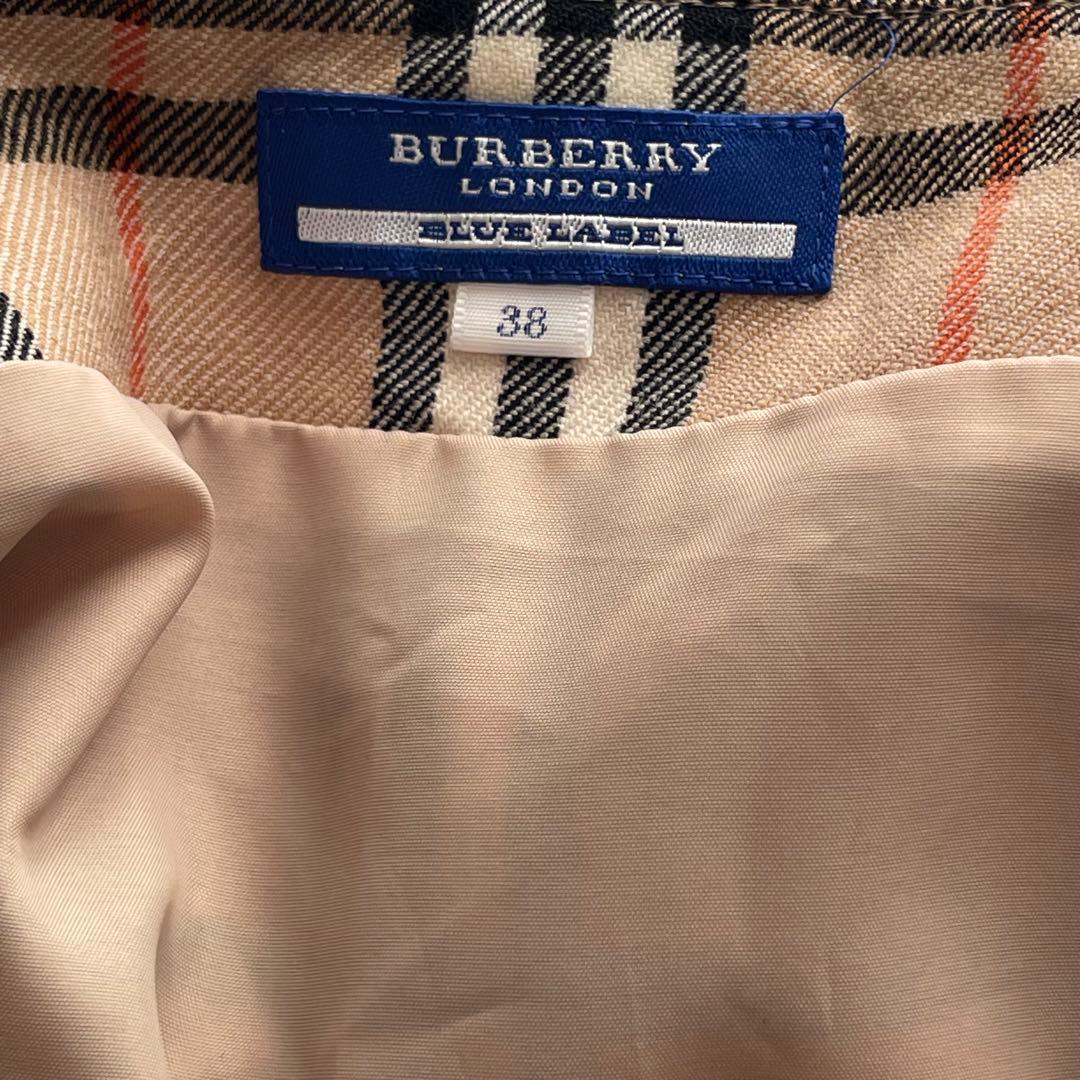 【美品】バーバリーブルーレーベル　フリルミニスカート　リボン　ノバチェック