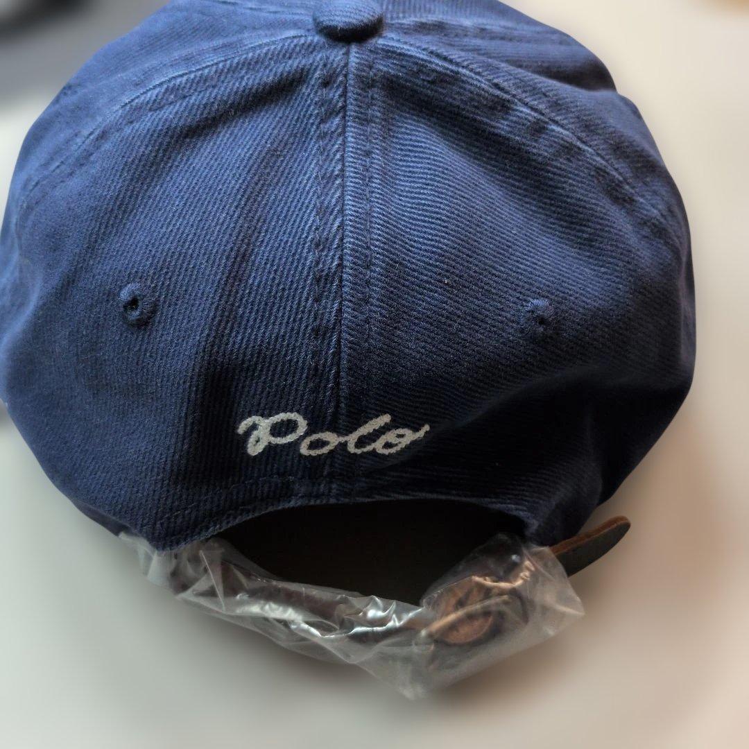Ralph laurenポロラルフローレンネイビー アップリケドツイル キャップ