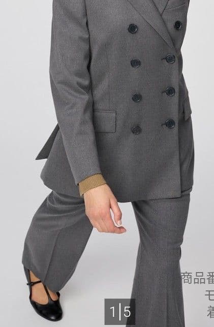 ユニクロC　ダブルテーラードジャケット　XXL　グレー