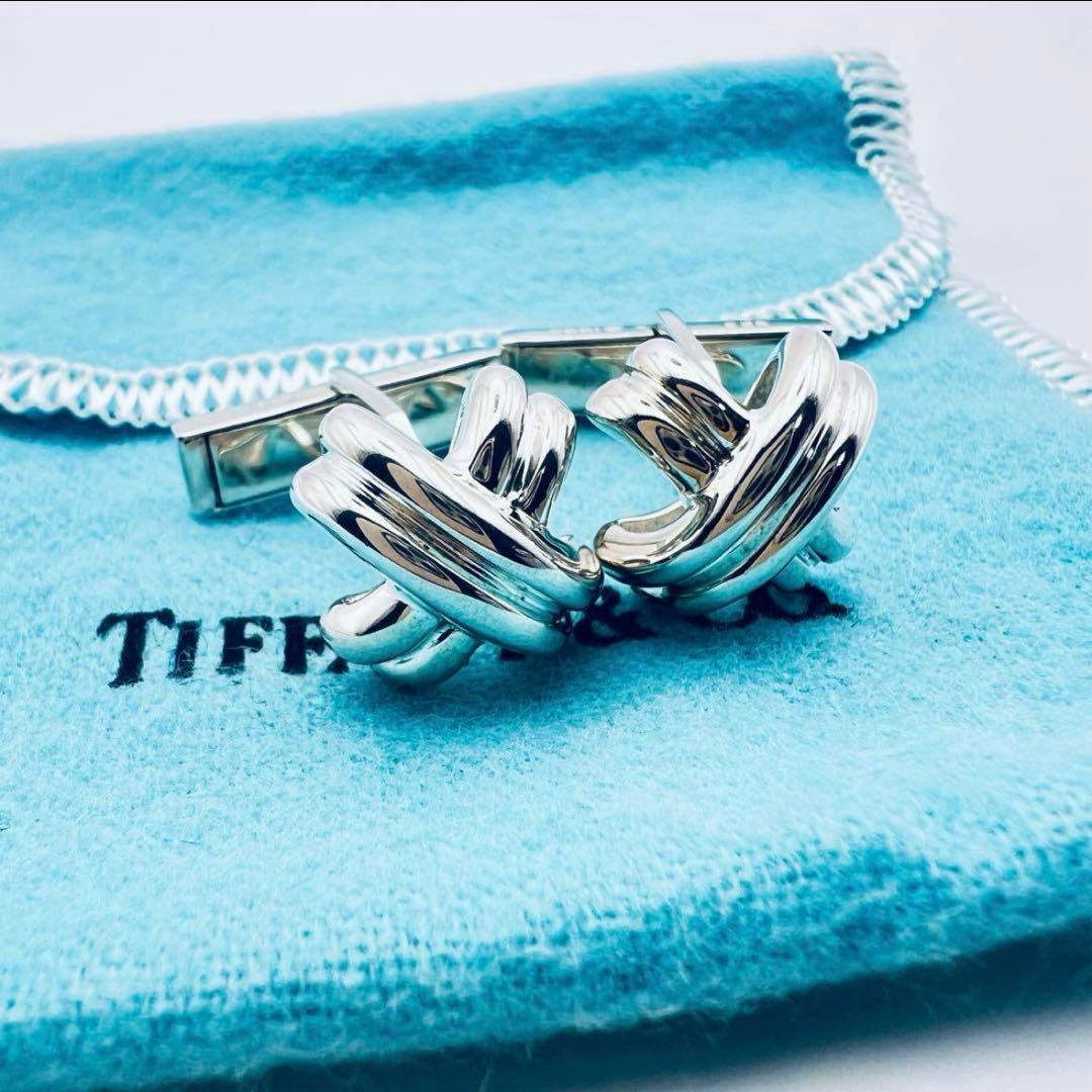 超美品　ティファニー　シグネチャー　クロスX　シルバー　カフス