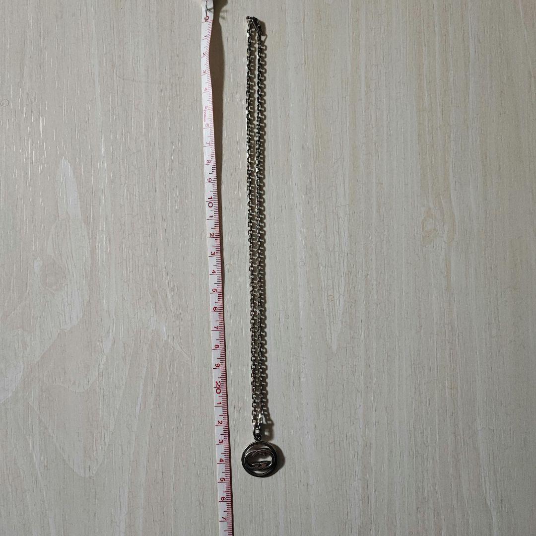 オールドグッチ GUCCI シルバー ロゴペンダント ネックレス