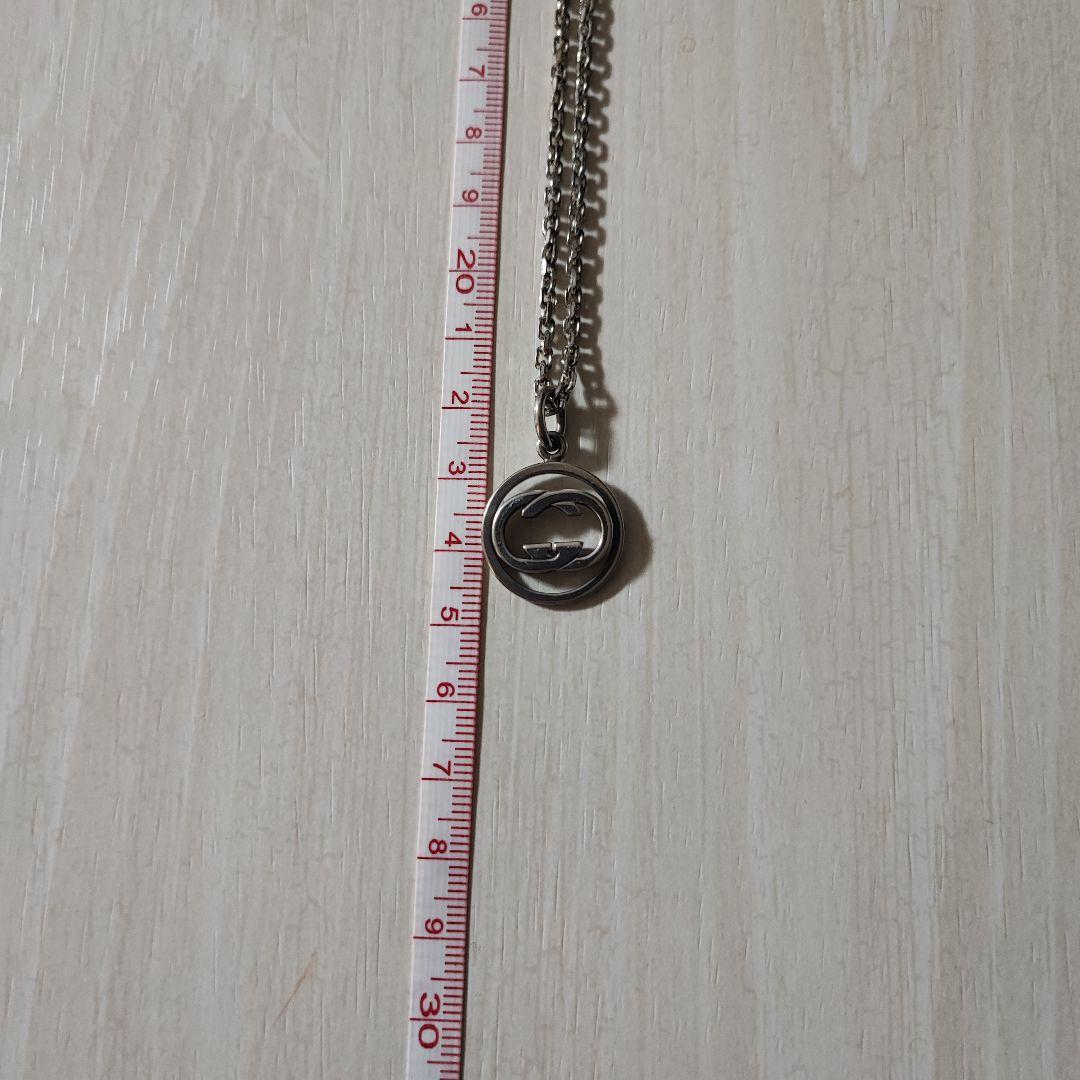 オールドグッチ GUCCI シルバー ロゴペンダント ネックレス