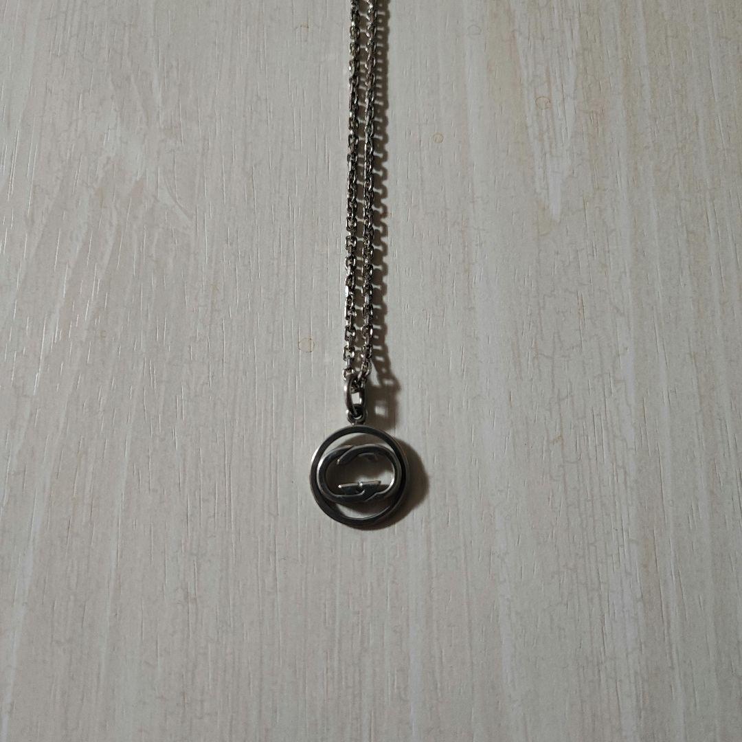 オールドグッチ GUCCI シルバー ロゴペンダント ネックレス