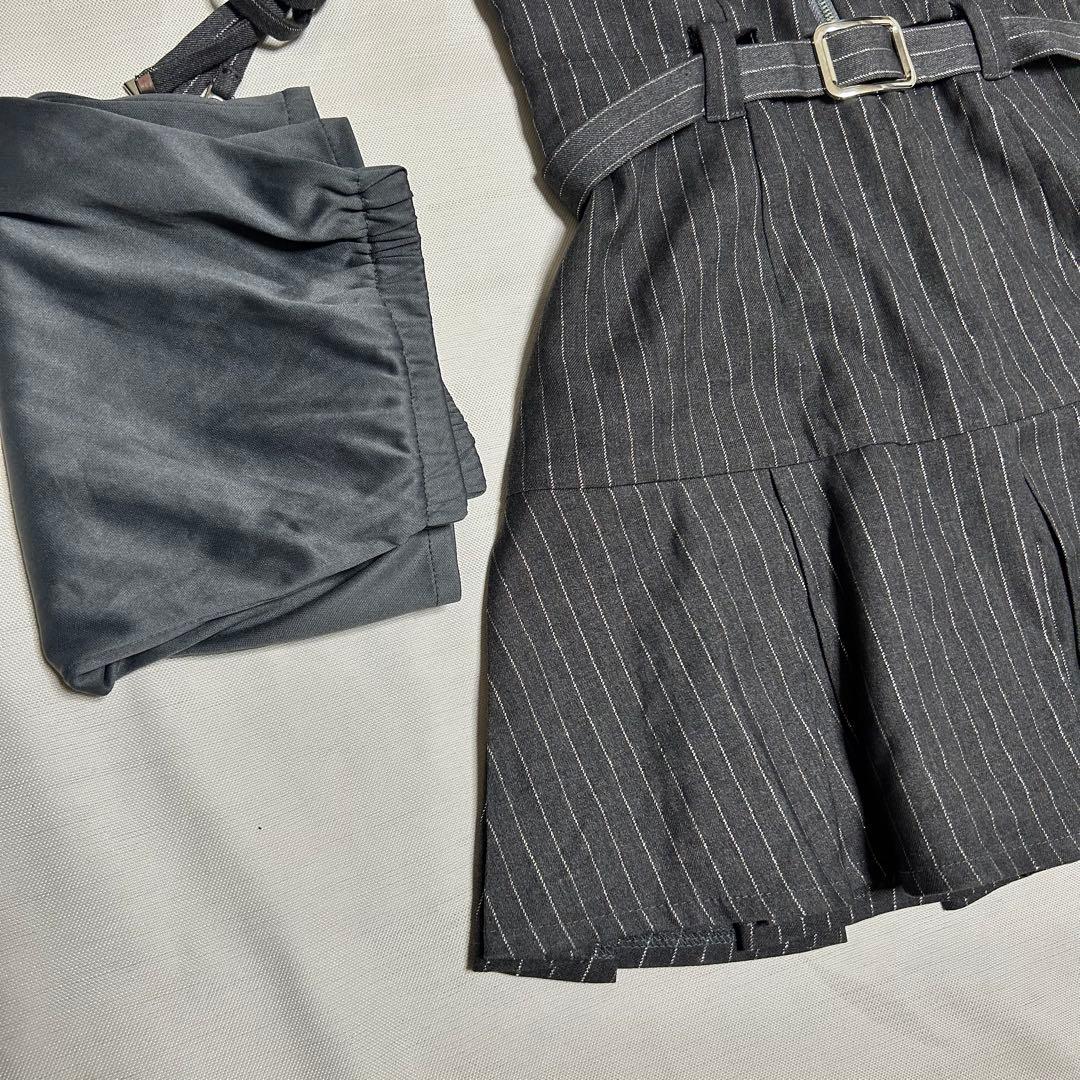 robe de fleurs ストライプタイトフィットミニドレス