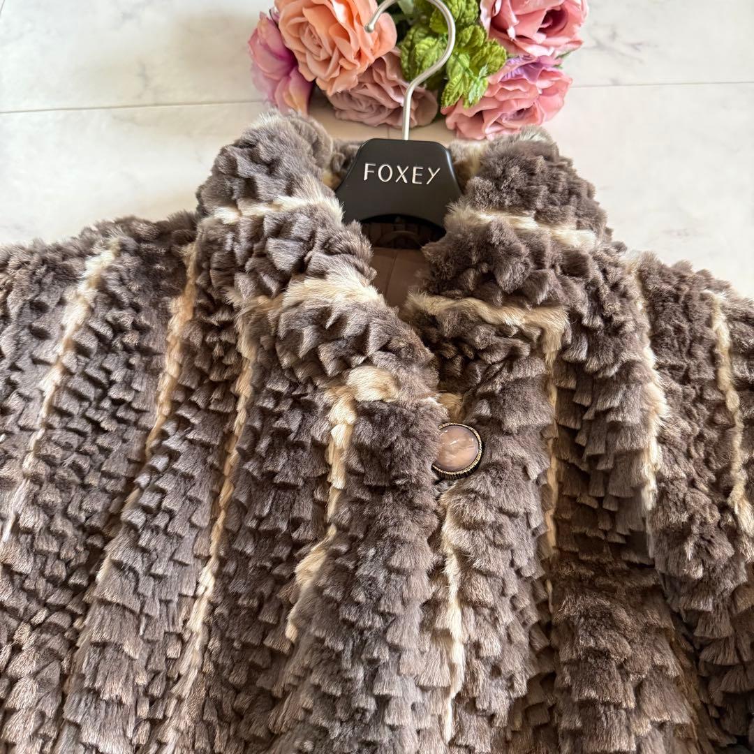 希少デザイン/着丈86 エンバ リスシェアード ファーコート フレア 毛皮 軽量