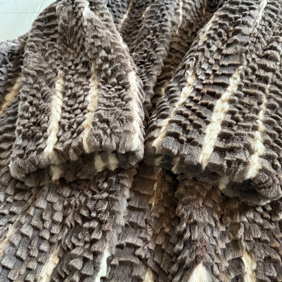 希少デザイン/着丈86 エンバ リスシェアード ファーコート フレア 毛皮 軽量