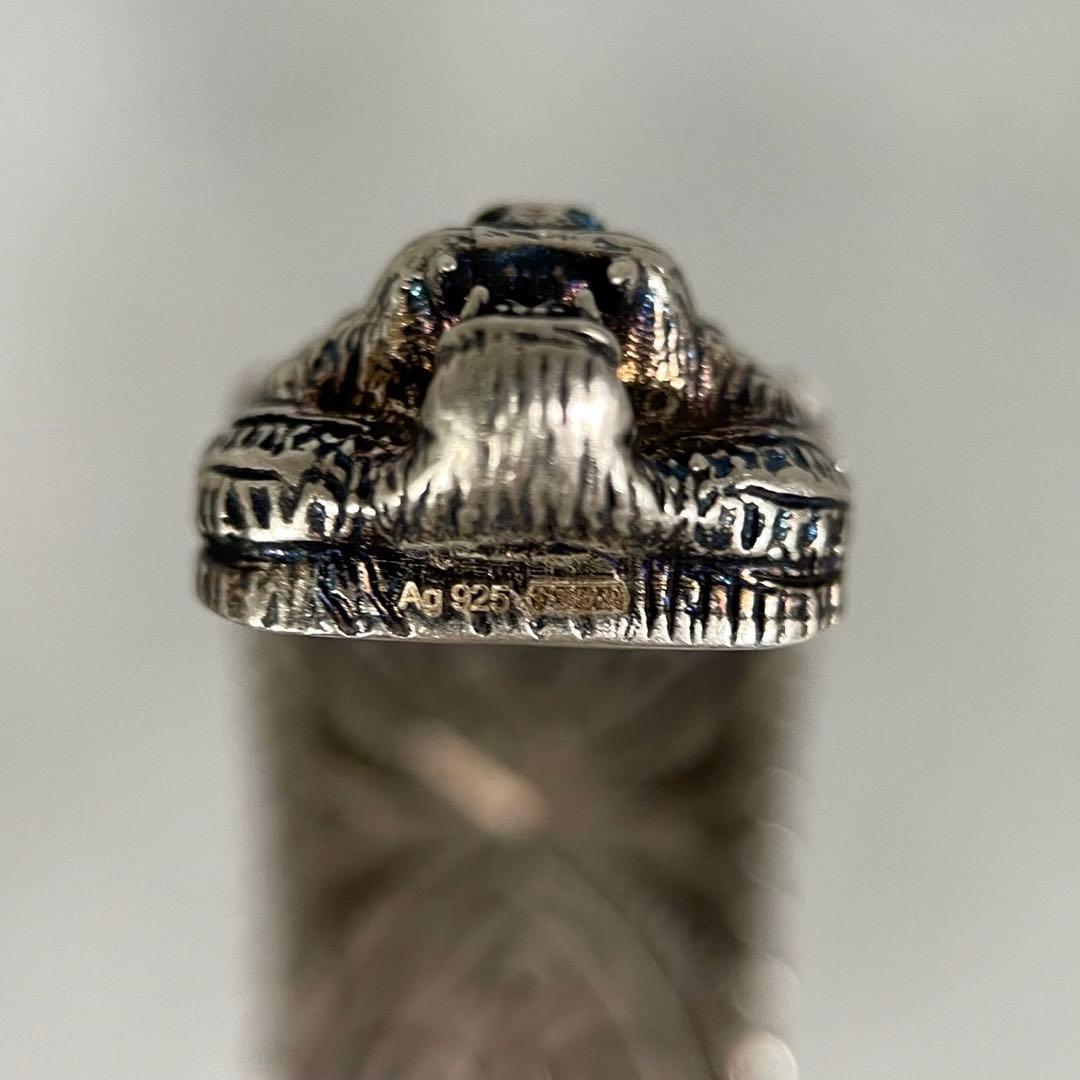 未使用・箱付き　グッチ　キャットヘッド　バングル　シルバーリング 925 石付き