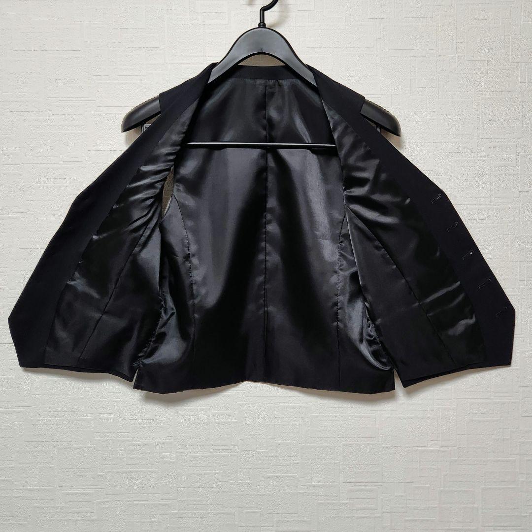 テットオム　メンズ　スーツ　スリーピース　紺　シャドーチェック　ストレッチ　細身