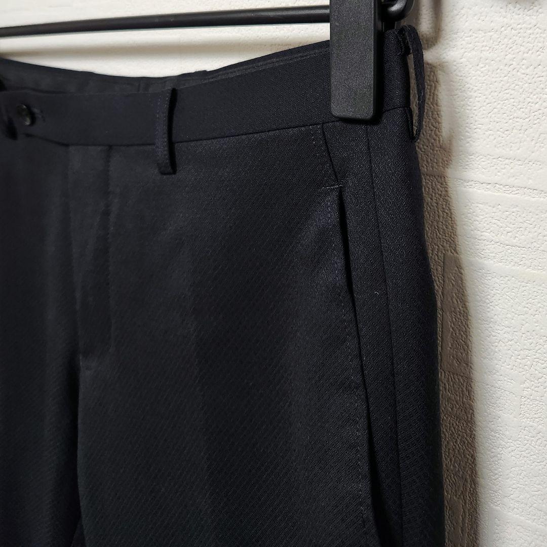 テットオム　メンズ　スーツ　スリーピース　紺　シャドーチェック　ストレッチ　細身