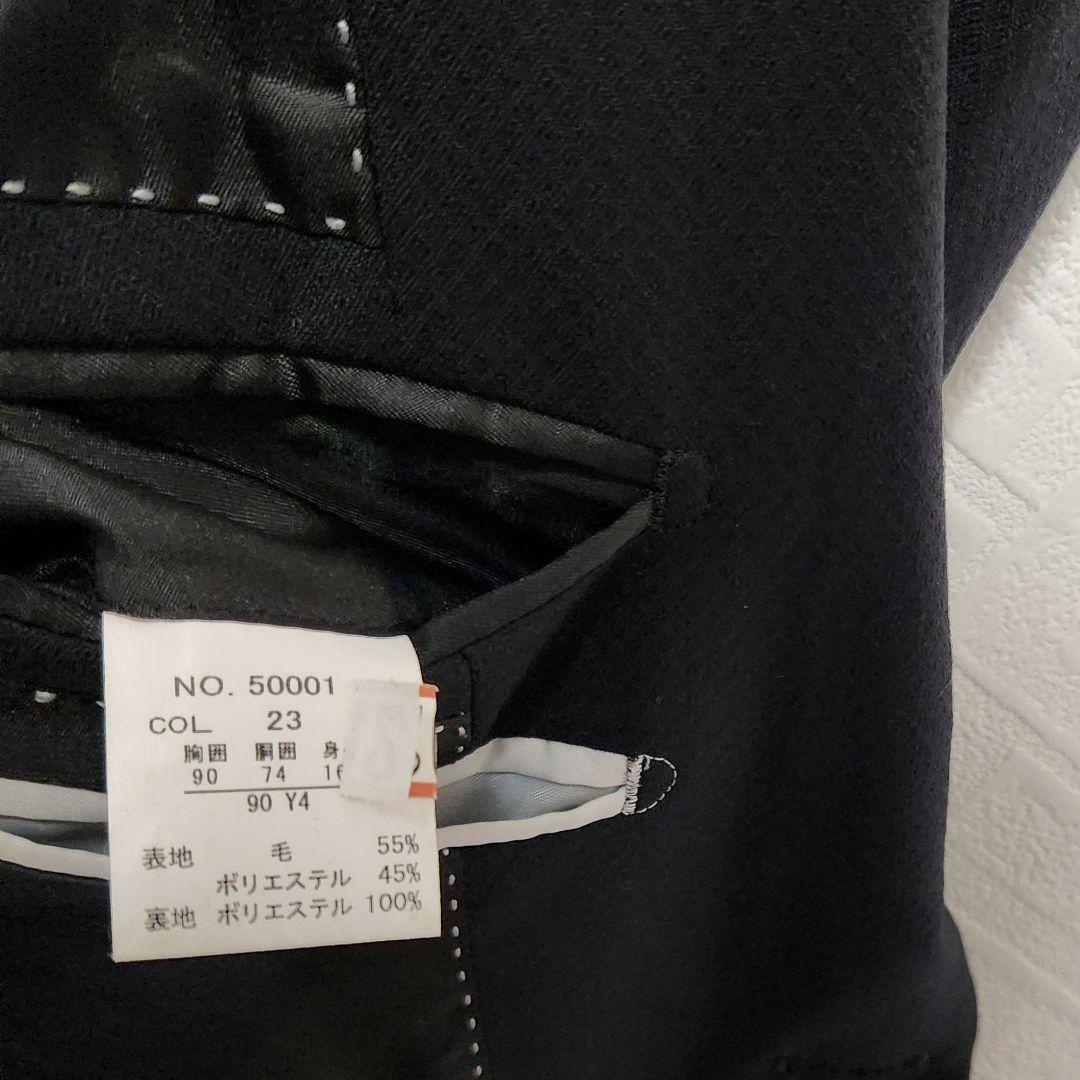 テットオム　メンズ　スーツ　スリーピース　紺　シャドーチェック　ストレッチ　細身