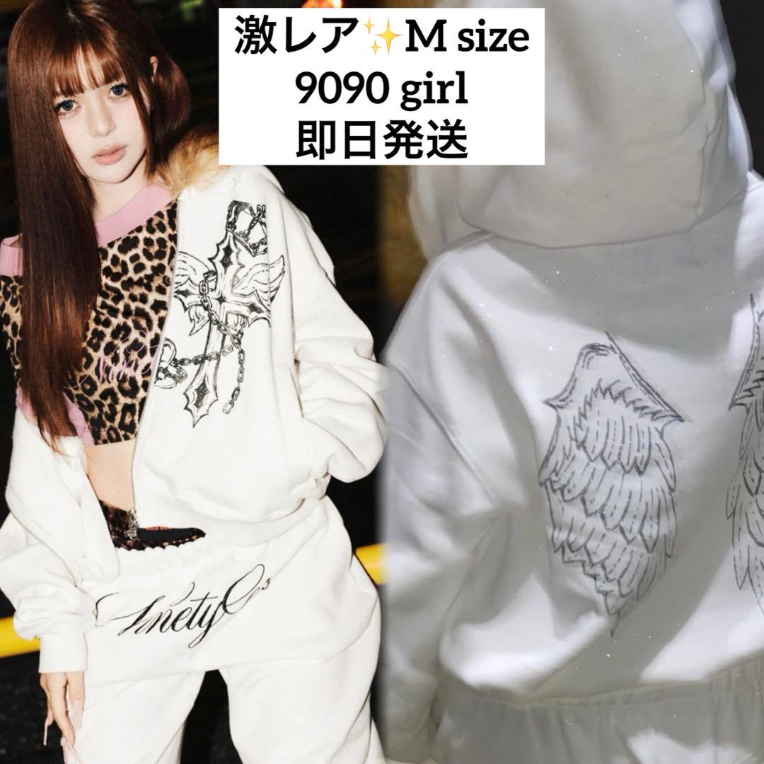 トップス 9090 Cross Logo glitter Fur Zip Hoodie