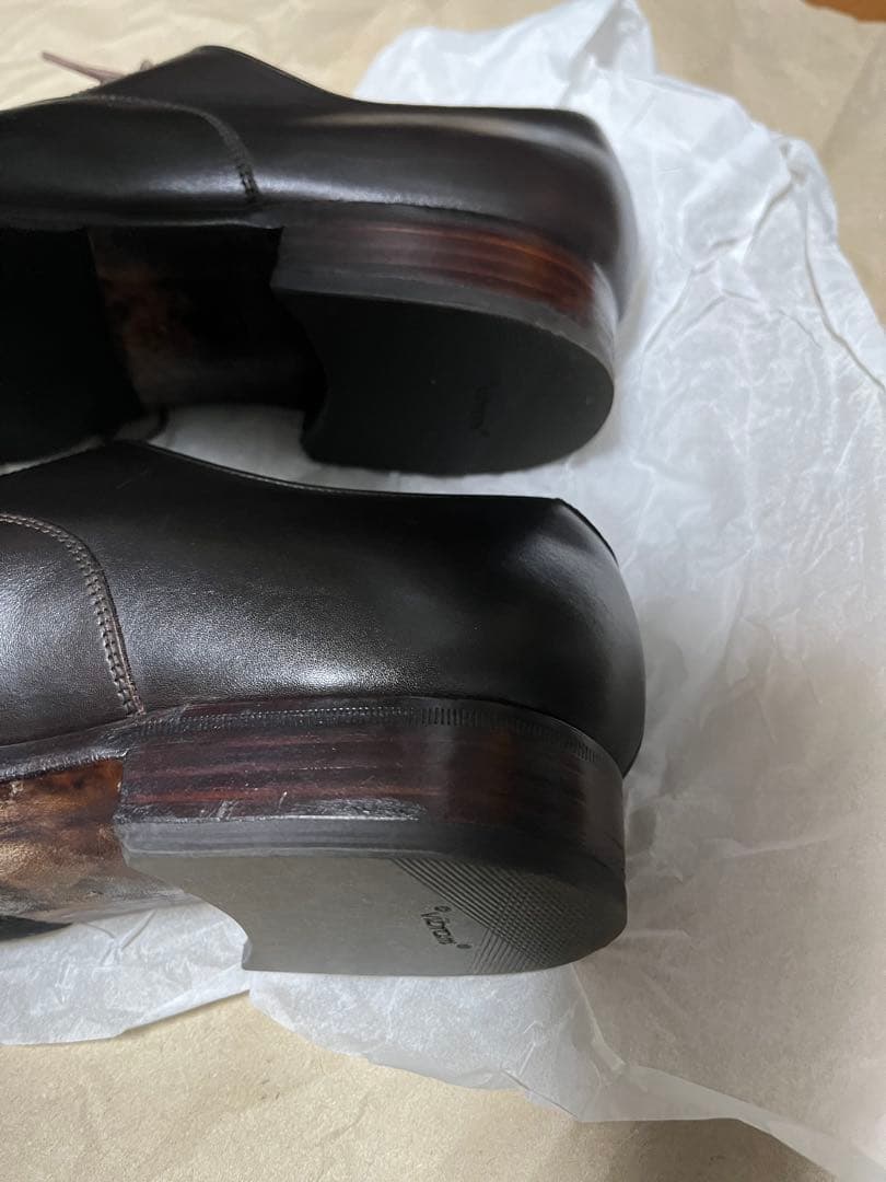 ファクトリエ 革靴 ストレートチップ ダークブラウン