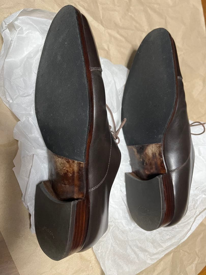 ファクトリエ 革靴 ストレートチップ ダークブラウン