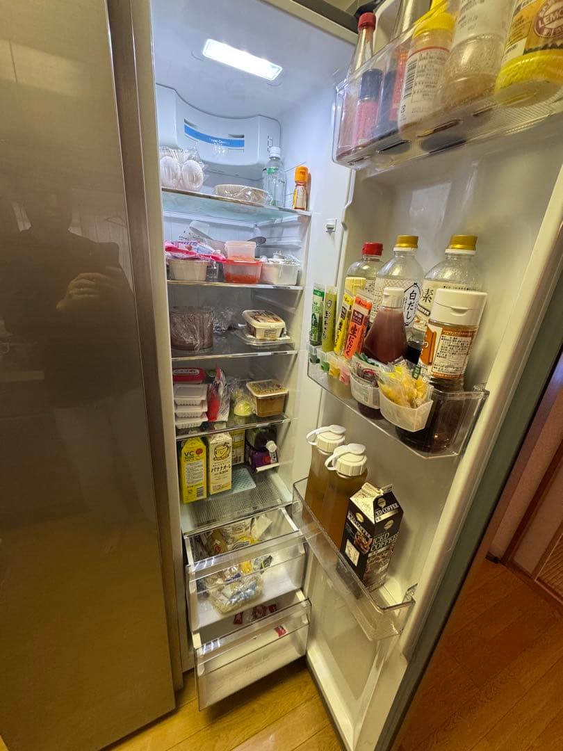 AQUA 2ドア冷蔵庫 AQR-SBS45H(S) 449L/フレンチドア