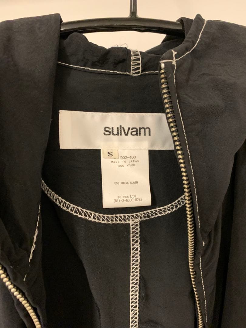 sulvam zip up rain coat ブラック　S