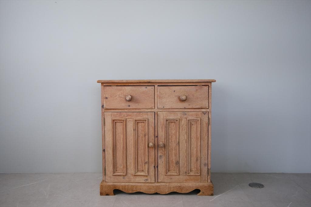 英国アンティーク木製カップボード/サイドボード/キャビネット/チェスト(89-5