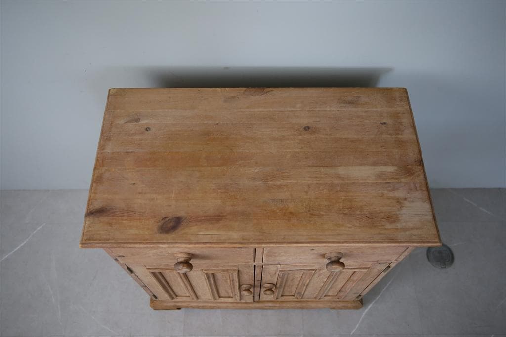 英国アンティーク木製カップボード/サイドボード/キャビネット/チェスト(89-5