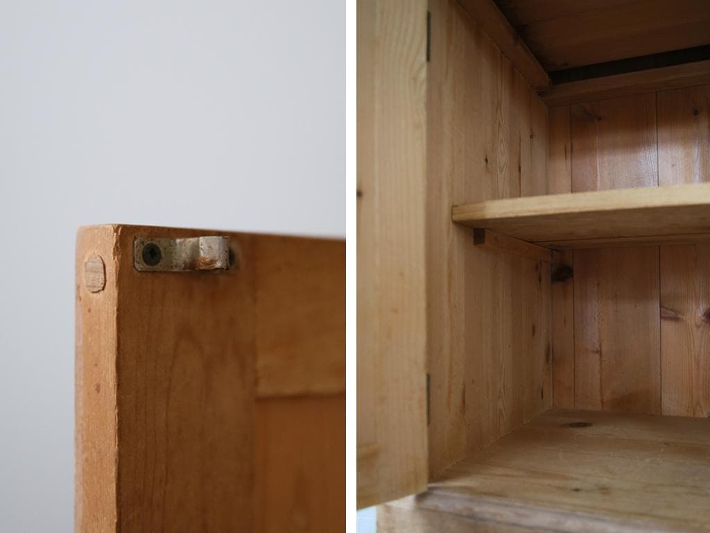 英国アンティーク木製カップボード/サイドボード/キャビネット/チェスト(89-5