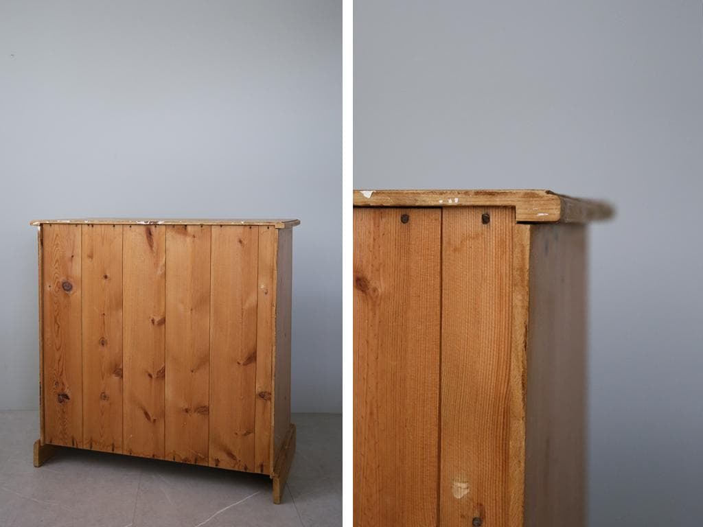 英国アンティーク木製カップボード/サイドボード/キャビネット/チェスト(89-5