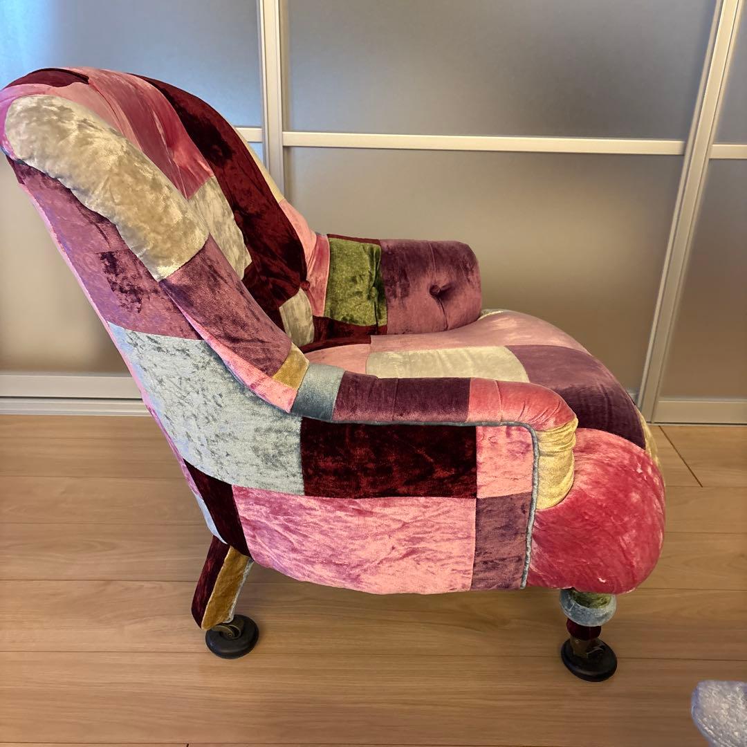 HALO アンチェア 一人掛け (ベルベット パッチワーク ボヘム)