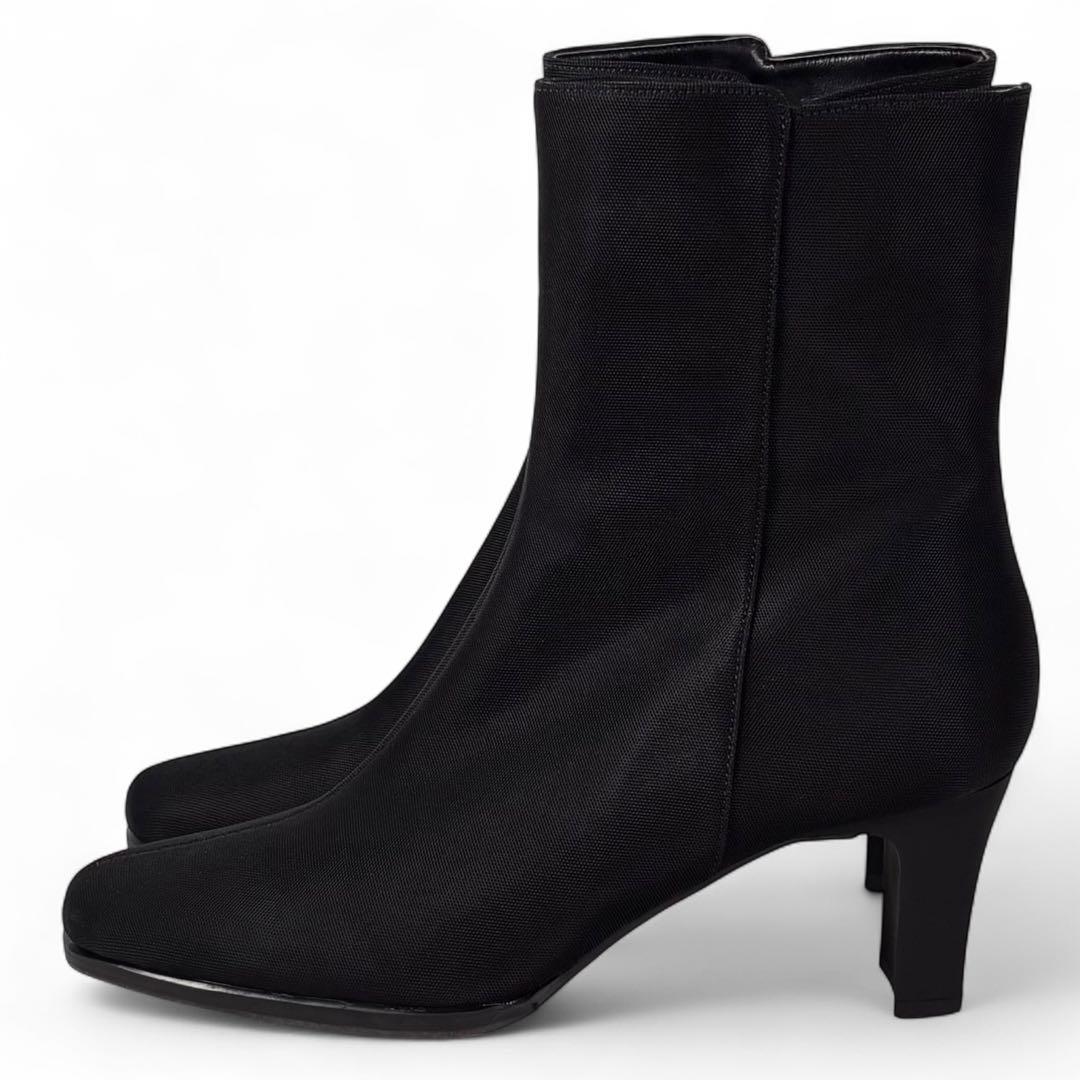 ほぼ新品 銀座カネマツ 23 ゴアテックス サイドジップ レインブーツ ブラック