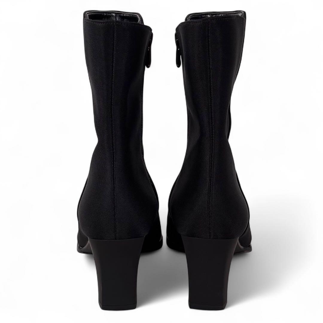 ほぼ新品 銀座カネマツ 23 ゴアテックス サイドジップ レインブーツ ブラック