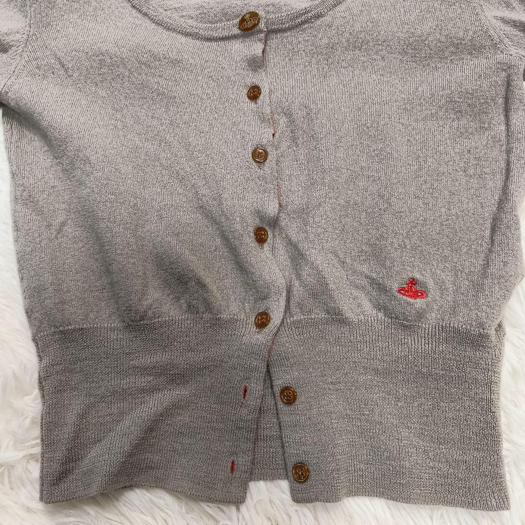 ヴィヴィアンウエストウッドレッドレーベル カーディガン オーブボタン 刺繍 変形