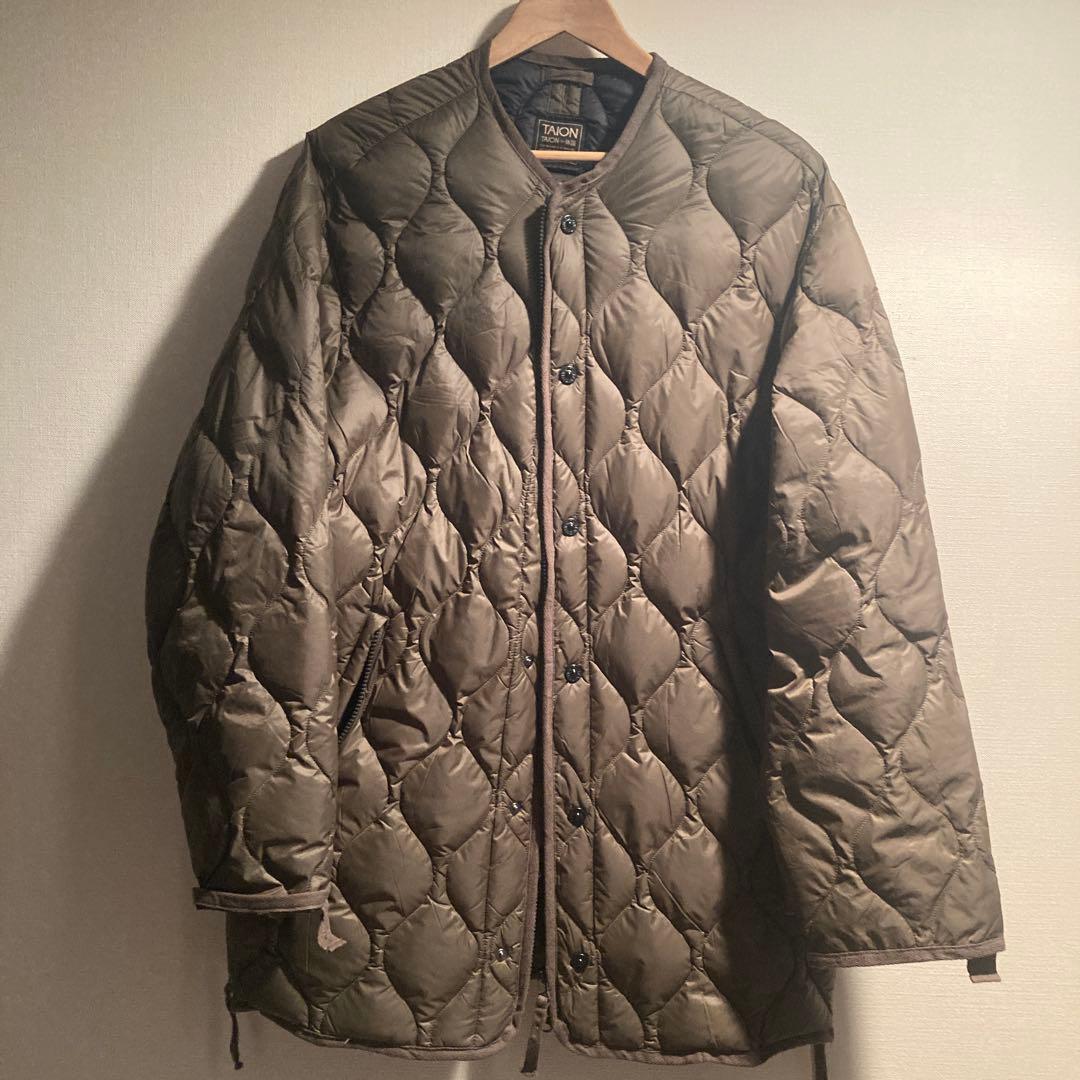 TAION ミリタリー M65 ライナーWジップ ダウンジャケット-ソフトシェル