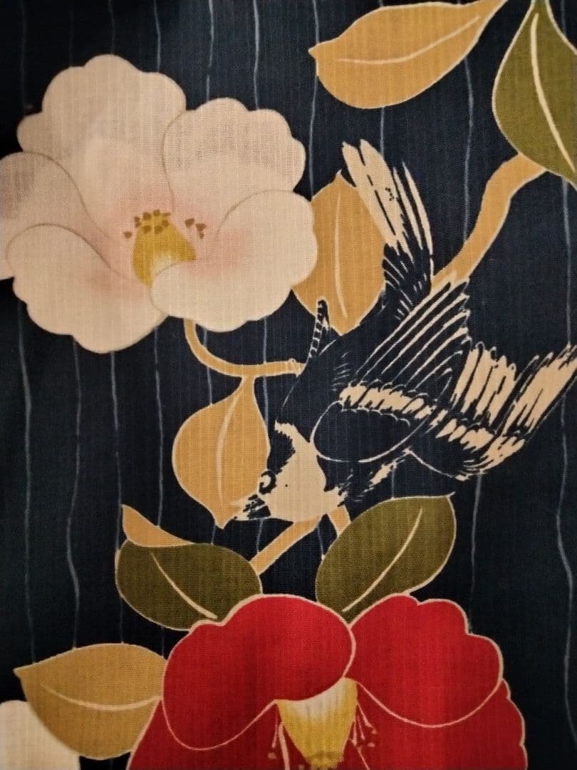 【新品未使用】浴衣　単衣　片身替わり　絵羽風　洗える着物　ＴＬ　裄69