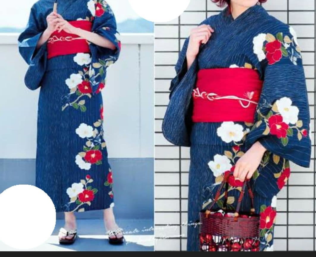 【新品未使用】浴衣　単衣　片身替わり　絵羽風　洗える着物　ＴＬ　裄69