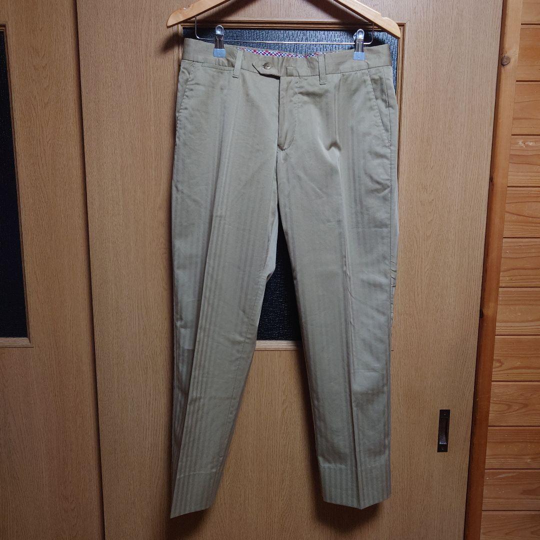 【美品】48 ルビアム ヘリンボーンセ ットアップ コットン スーツ ベージュ