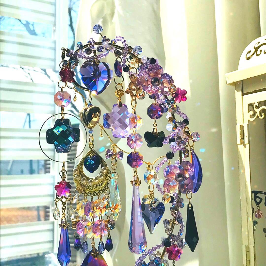 SWAROVSKI ✩.*˚バイオレット置き型サンキャッチャー