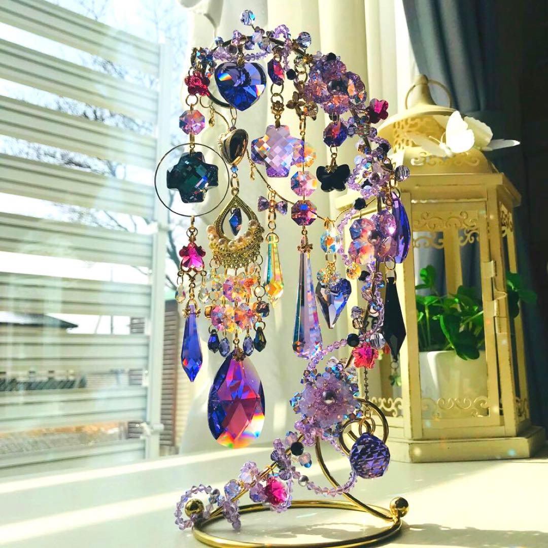 SWAROVSKI ✩.*˚バイオレット置き型サンキャッチャー