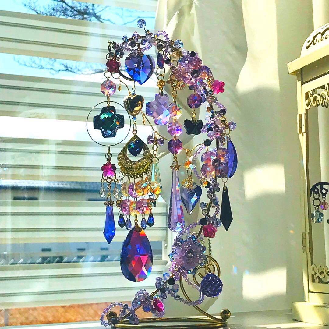 SWAROVSKI ✩.*˚バイオレット置き型サンキャッチャー