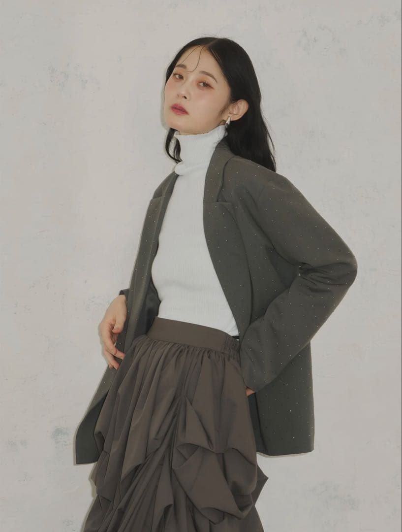 olu. グレー ダブルブレスト テーラードジャケット