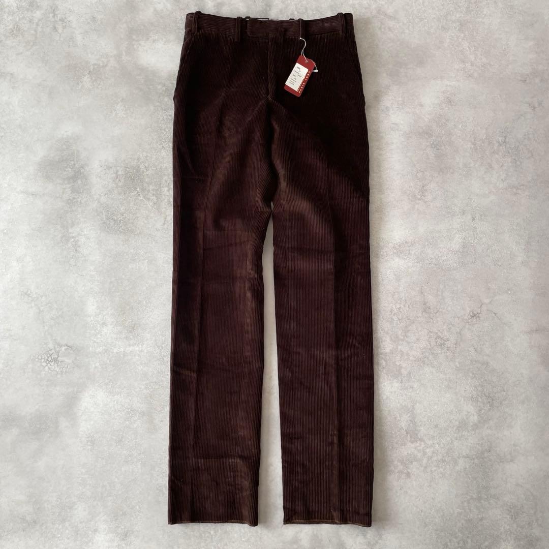 未使用 BERNARD ZINS コーデュロイ ワンタックパンツ ブラウン 38