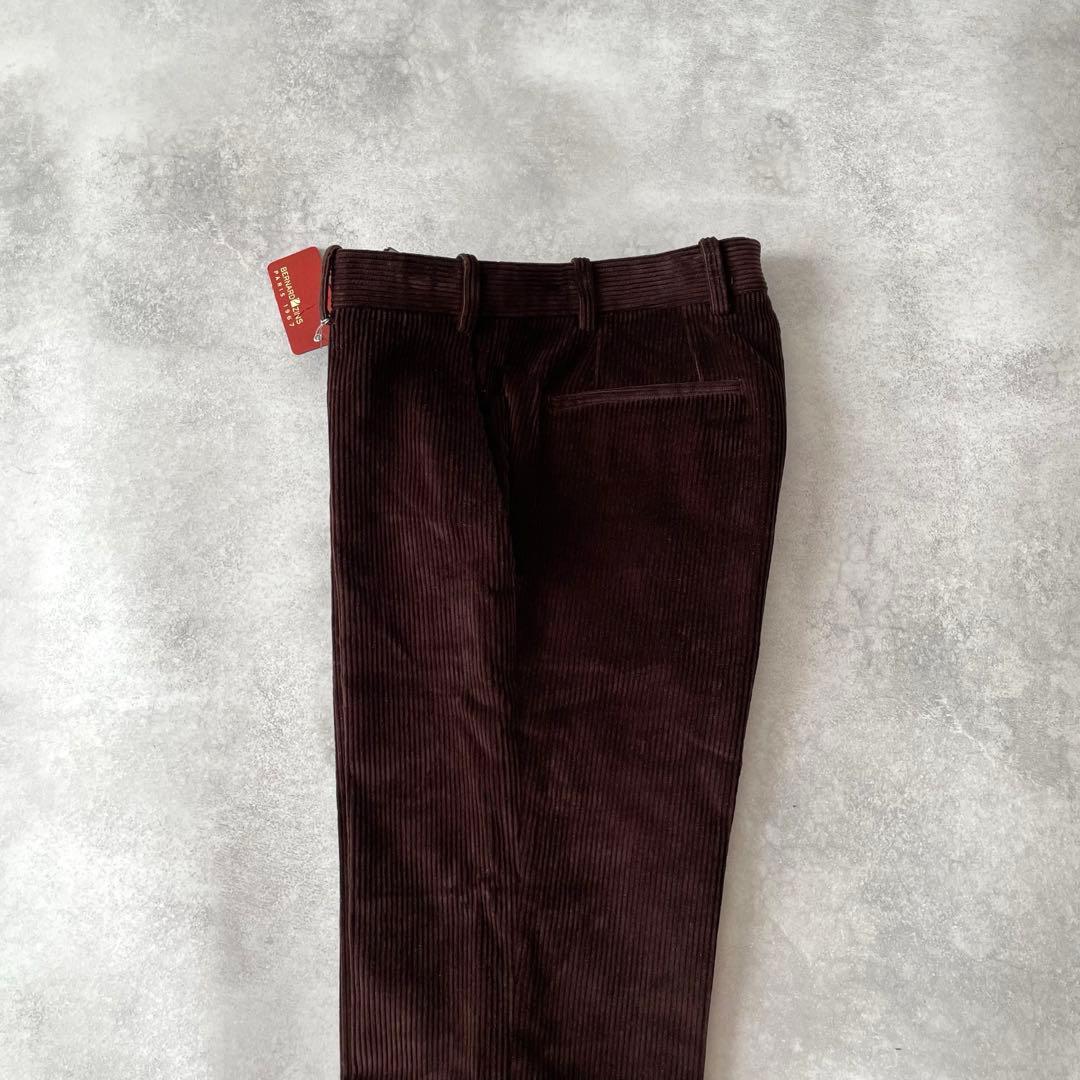 未使用 BERNARD ZINS コーデュロイ ワンタックパンツ ブラウン 38