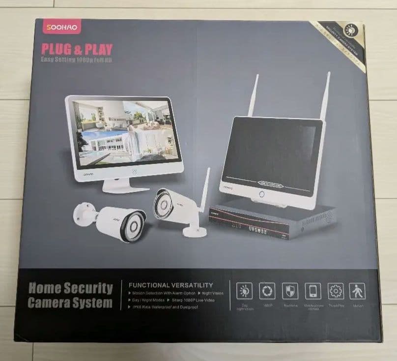 防犯カメラ4台 レコーダ付 有線