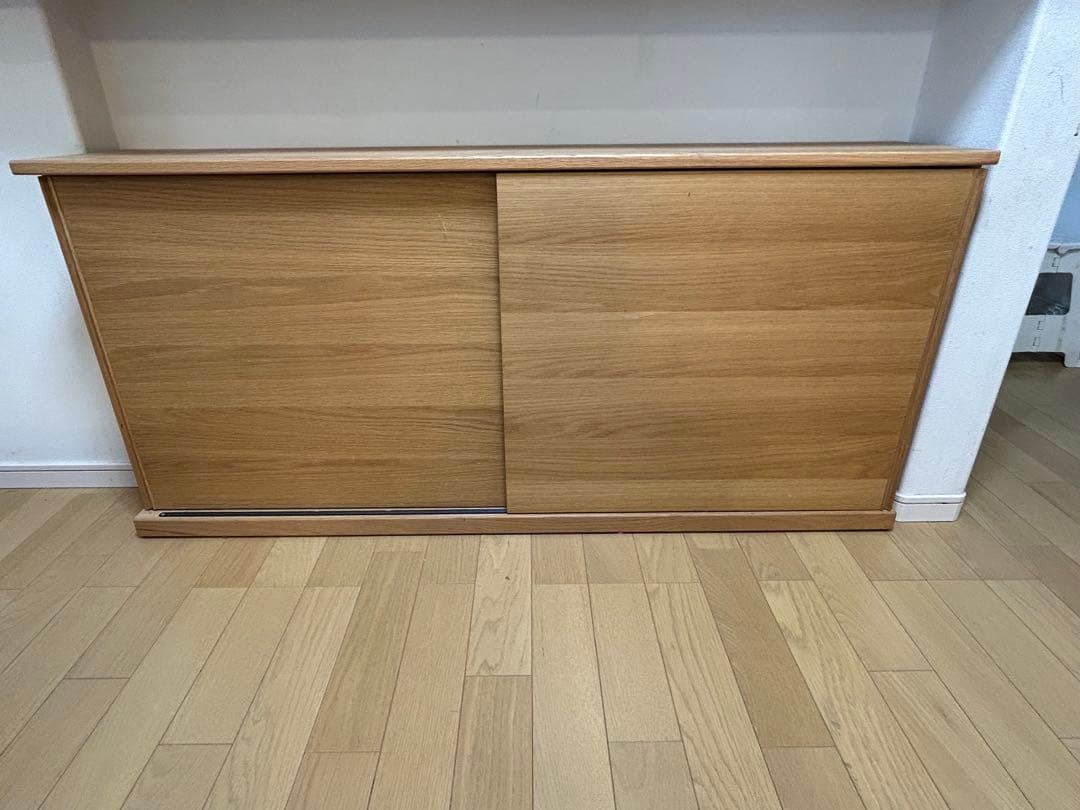 ナチュラルウッド スライド式キャビネット