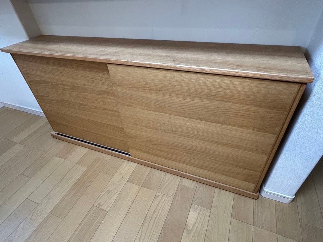 ナチュラルウッド スライド式キャビネット