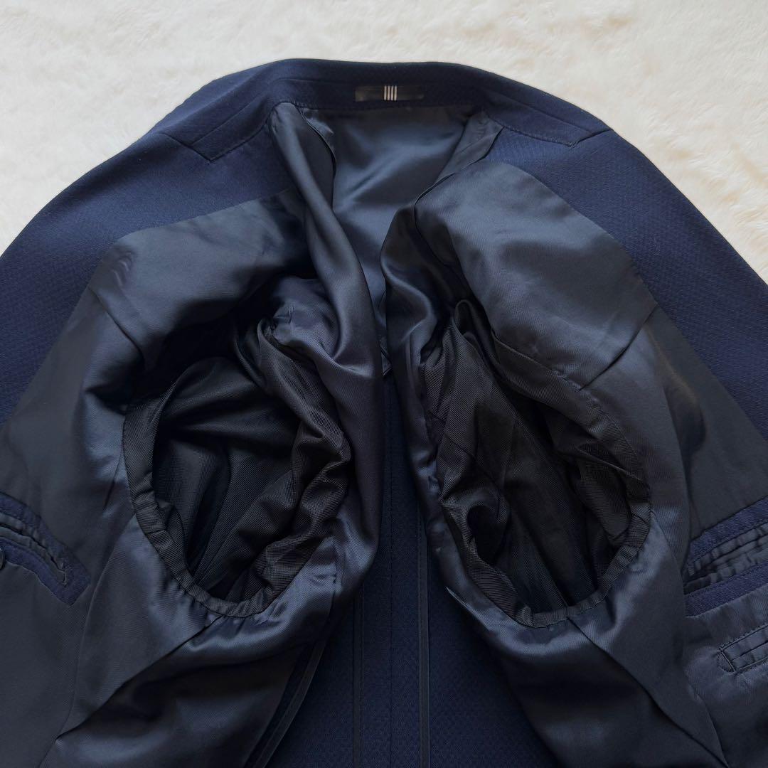 【美品】SUIT SELECTスーツセレクト　3ピース　ビジネススーツ　ネイビー