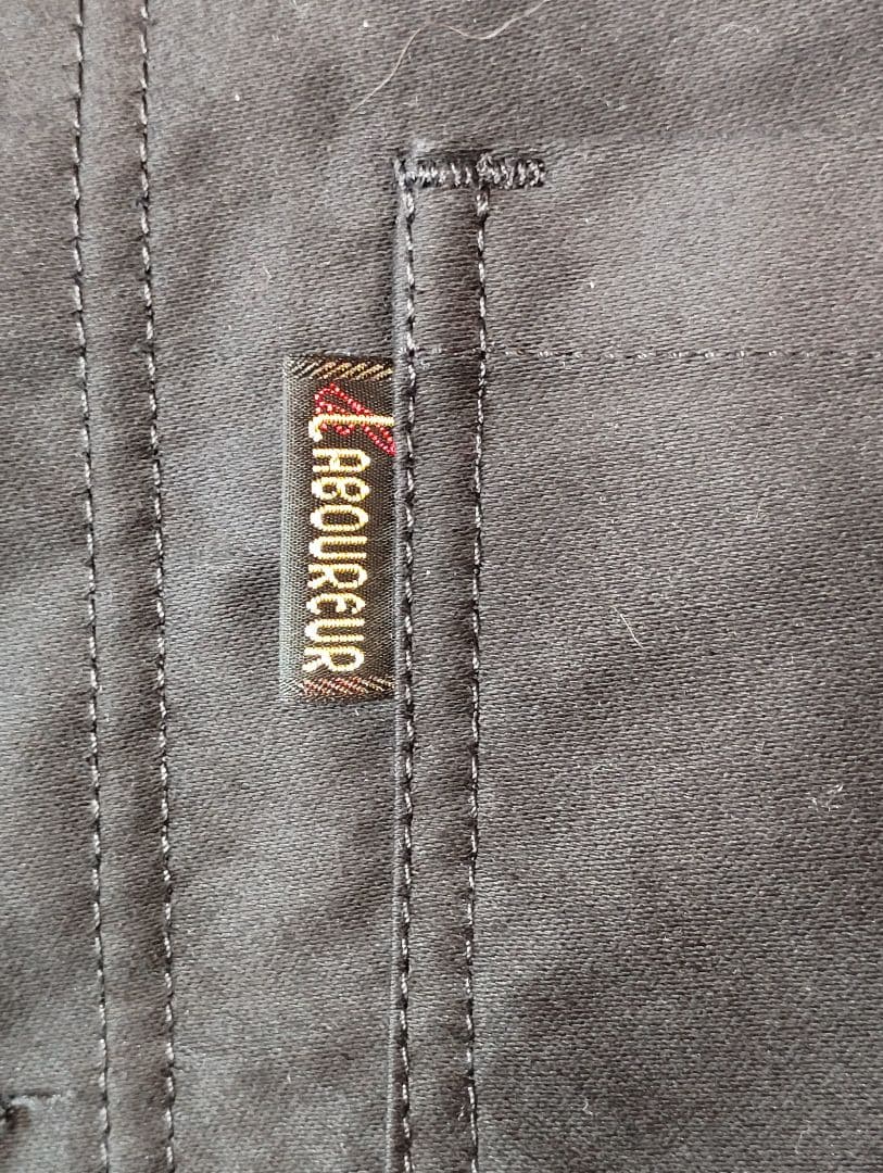 ルラブルール ブラックモールスキンジャケットカバーオールフレンチワークサイズ2