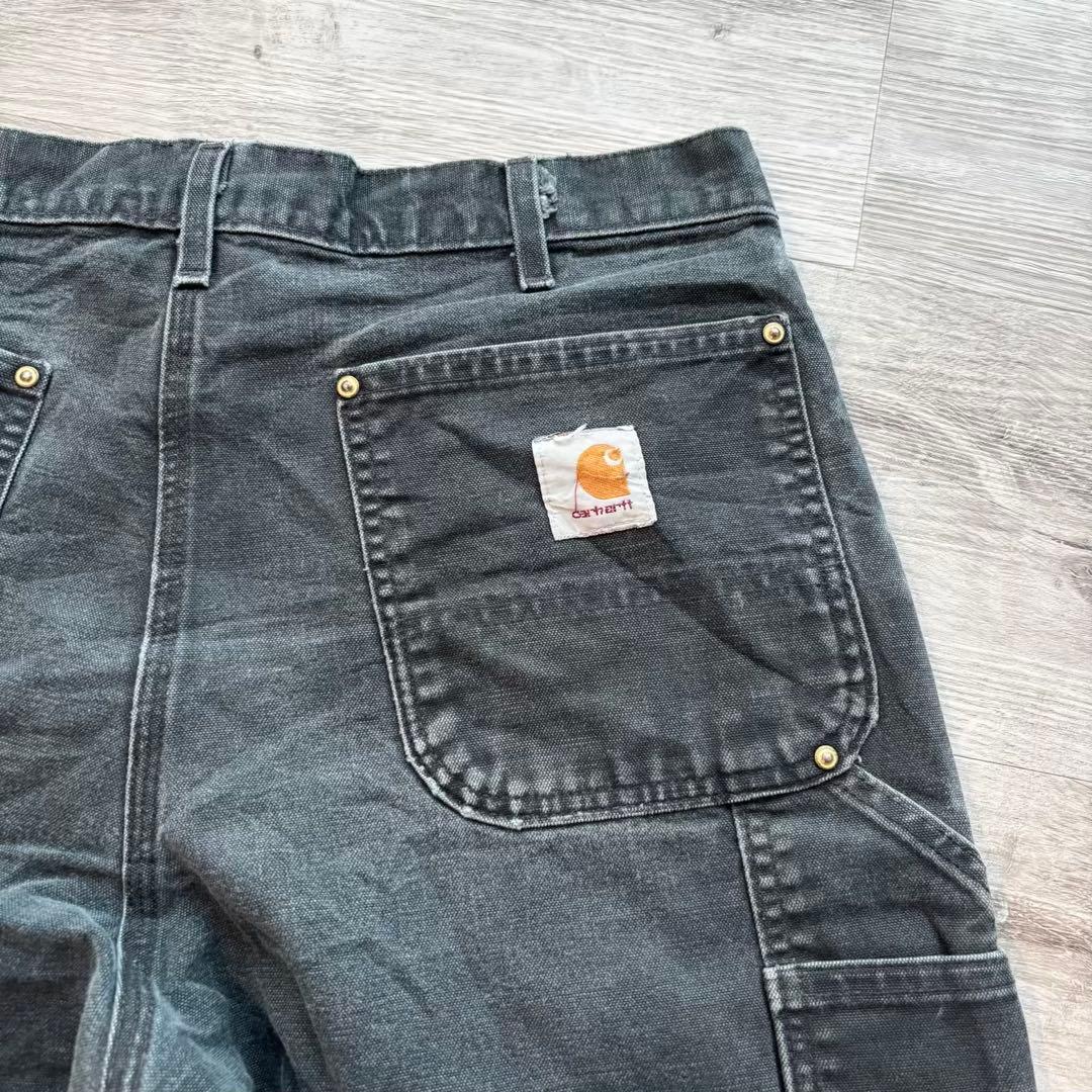 h*読様 【Carhartt】USA製B01 ダブルニー 炭黒フェード#483