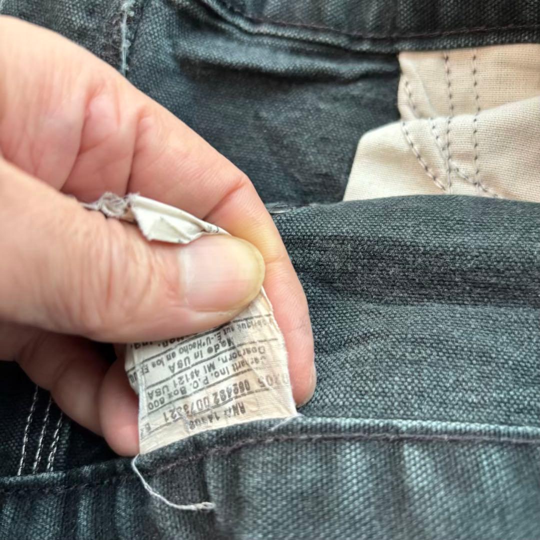 h*読様 【Carhartt】USA製B01 ダブルニー 炭黒フェード#483