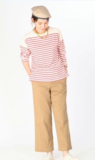 45R☆度詰めバスクボーダーの908オーシャンT/レッド♪