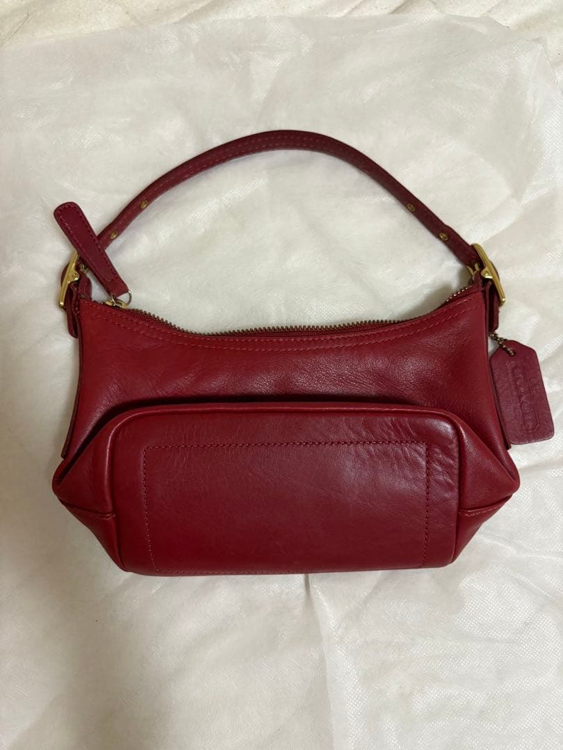 coach レザー 赤 ジッパー付きオールドコーチ 9844